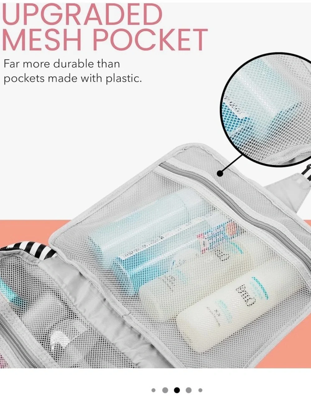 Hanging Travel Toiletry Bag with Hook, Like New